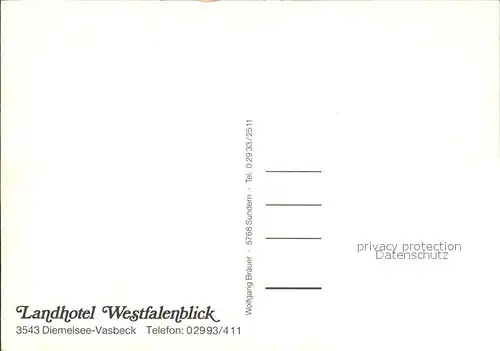 Vasbeck Landhotel Westfalenblick Kat. Diemelsee