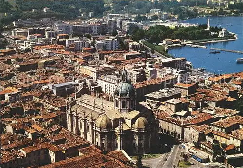 Como Lombardia Fliegeraufnahme mit Kirche Kat. Como