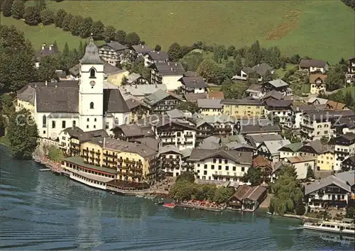 St Wolfgang Salzkammergut Fliegeraufnahme mit Wolfgangsee Kat. St. Wolfgang im Salzkammergut