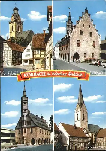 Korbach St. Kilian Rathaus Nicolaikirche Kat. Korbach