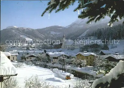 Fieberbrunn Tirol Ortsansicht im Winter Kat. Fieberbrunn