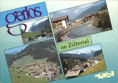 Gerlos Bruecke Zillerpartie Panorama Dorfblick Kat. Gerlos