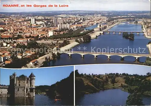 Roanne Loire La Ville le Chateau de la Roche et les Gorges de la Loire Kat. Roanne