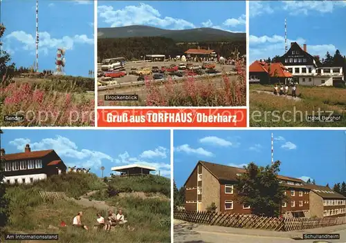 Torfhaus Harz Sender Brockenblick Hotel Berghof Informationsstand Schullandheim Kat. Altenau