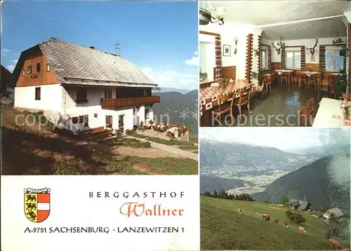 Sachsenburg Kaernten Berggasthof Wallner Gastraum Panorama / Sachsenburg /Oberkaernten