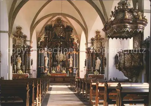 Vreden Innenansicht der Barockkirche Zwillbrock Kanzel Altar Kat. Vreden