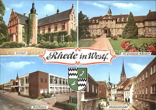 Rhede Westfalen Schloss St Gudula Kloster Rathaus Hohestrase Kat. Rhede