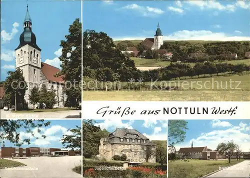 Nottuln St Martin Kirche Liebfrauenschule Jugendherberge Krankenhaus Kat. Nottuln