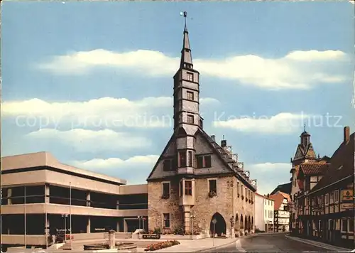 Korbach Rathaus mit St Kilians Kirche Kat. Korbach