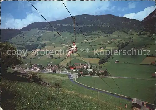 Alt St Johann mit Sesselbahn auf Alp Sellamatt Kat. Alt St Johann