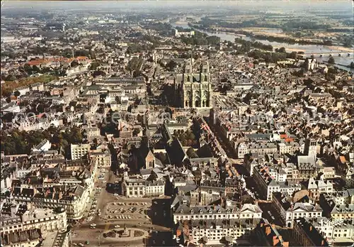 Orleans Loiret Place du Martroi Statue de Jeanne d Arc Cathedrale Sainte Croix Vue aerienne Kat. Orleans