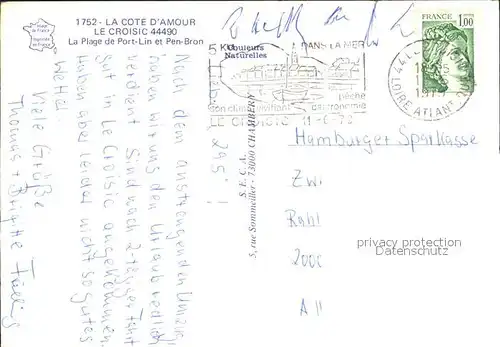 Le Croisic La Plage de Port Lin et Pen Bron Vue aerienne Kat. Le Croisic