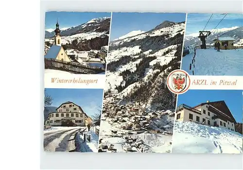 Arzl Pitztal Pfarrkirche Plattenrain Schilift Hotel Post  Kat. Arzl im Pitztal