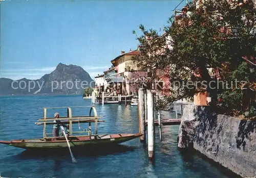 Gandria Lago di Lugano Boot Anlegestelle  Kat. Gandria