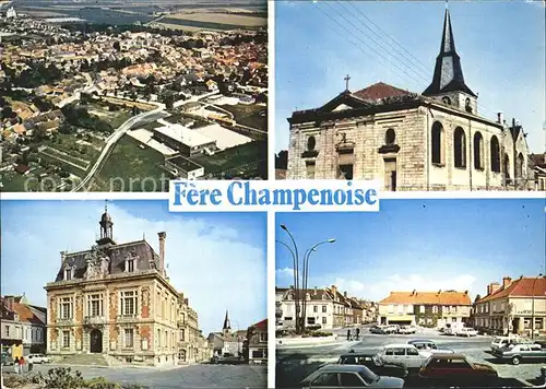 Fere Champenoise Fliegeraufnahme Eglise la mairie place  Kat. Fere Champenoise