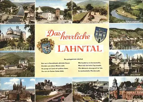 Lahntal Braunfels Runkel Kloster Arnstein Diez Schloss Kat. Lahntal