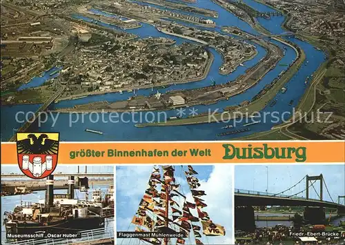Duisburg Ruhr Fliegeraufnahme groesster Binnenhafen der Welt Kat. Duisburg