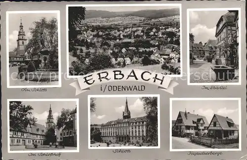 Erbach Odenwald Schloss Total Im Staedtel Schlosshof Jugendherberge Kat. Erbach