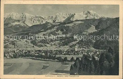 Garmisch Partenkirchen mit Dreitorspitze Kat. Garmisch Partenkirchen