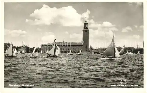 Stockholm Stadahuset Segelschiffe Kat. Stockholm