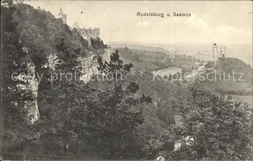 Rudelsburg und Saaleck Panorama Kat. Bad Koesen