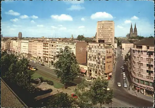 Koeln Rhein Kaiser Wilhelm Ring mit Dom Kat. Koeln