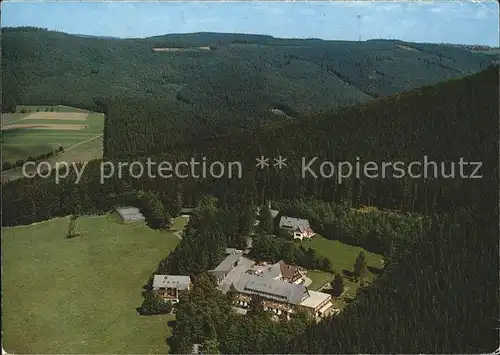 Westfeld Sauerland Berghotel Hoher Knochen Fliegeraufnahme Kat. Schmallenberg