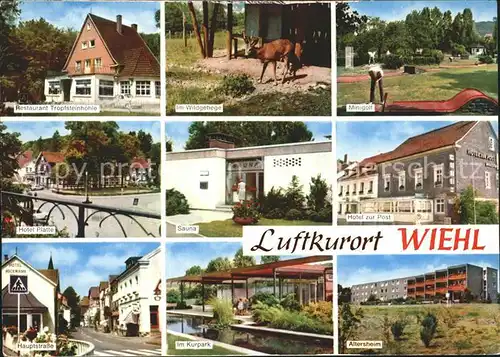 Wiehl Gummersbach Restaurant Tropfsteinhoehle Wildgehege Minigolf Hotel Platte Sauna Hotel zur Post Hauptstr Kurpark Altersheim Kat. Wiehl