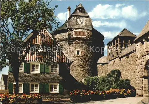 Burg Wupper Schloss Burg Batterieturm mit Glockenturm Kat. Solingen