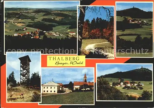 Thalberg Niederbayern Panorama Waldweg Teilansicht Aussichtturm Kirche Gesamt Kat. Wegscheid