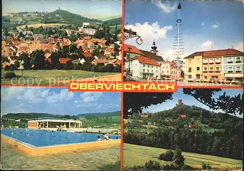Oberviechtach Total Teilansicht Maibaum Schwimmbad Burg Kat. Oberviechtach