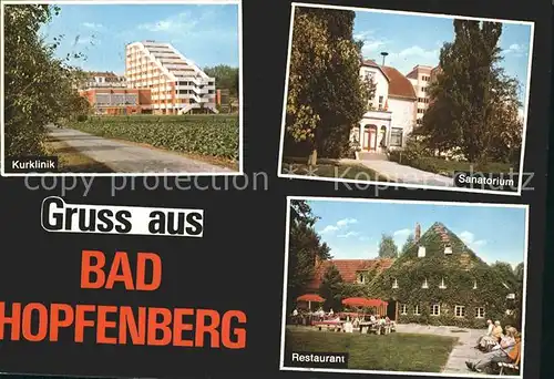 Petershagen Weser Kurklinik Bad Hopfenberg Sanatorium Restaurant Kat. Petershagen