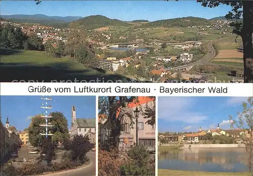 Grafenau Niederbayern Panorama Dorfmotive Maibaum Ortsansicht Kat. Grafenau