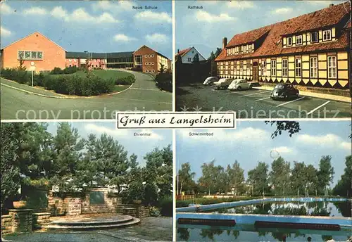 Langelsheim Neue Schule Rathaus Ehrenmal Schwimmbad Kat. Langelsheim