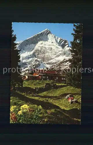 Garmisch Partenkirchen Kreuzalm gegen Alpspitze Bayerische Alpen Kat. Garmisch Partenkirchen