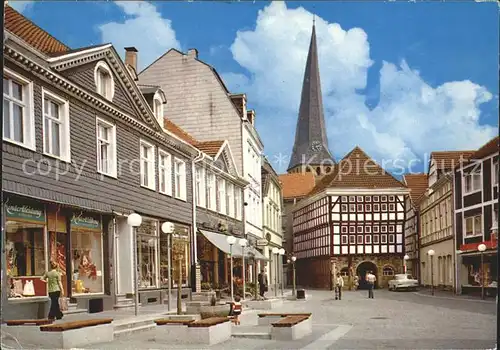 Hattingen Ruhr Untermarkt Altes Rathaus Heimatmuseum Schiefer Turm von St Georg Kat. Hattingen