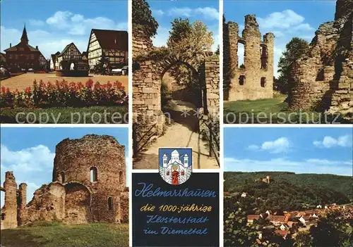 Helmarshausen 1000jaehrige Klosterstadt im Diemeltal Marktplatz Burgruine Kat. Bad Karlshafen