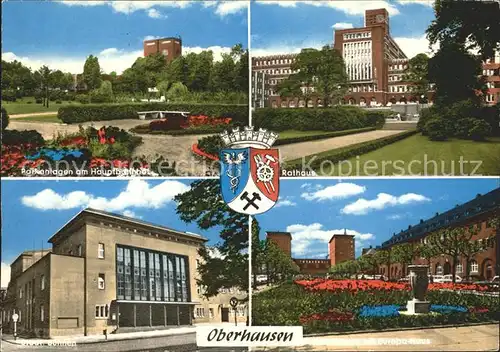 Oberhausen Parkanlagen am Hauptbahnhof Rathaus Staedtische Buehnen Europahaus Wappen Kat. Oberhausen