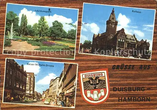 Hamborn Jubilaeumspark Rathaus Kaiser Wilhelm Strasse Wappen Kat. Duisburg