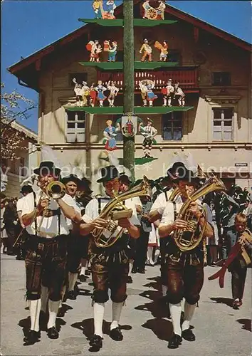 Prien Chiemsee Chiemseer Trachtenmusik Maibaum Kat. Prien a.Chiemsee