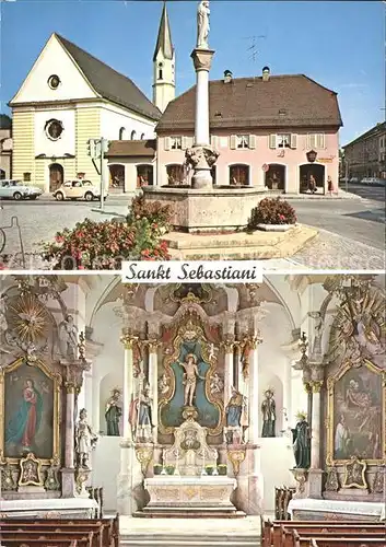 Bad Aibling Sankt Sebastiani Kirche Marienplatz Brunnen Kat. Bad Aibling