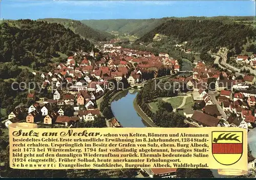 Sulz Neckar Panorama Luftkurort Geschichte Wappen Kat. Sulz am Neckar