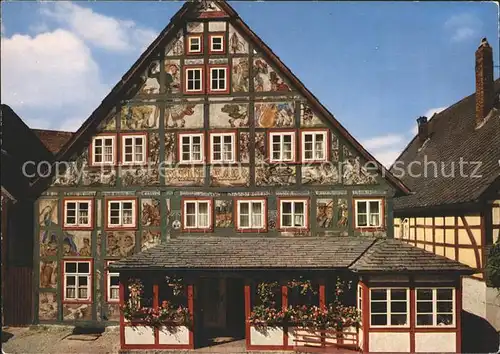 Schwalenberg Gasthof Kuenstlerklause Fassadenmalerei Friedrich Eicke Kat. Schieder Schwalenberg