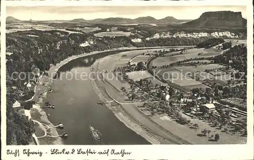 Rathen Saechsische Schweiz Blick von der Bastei auf Elbtal Kat. Rathen Sachsen