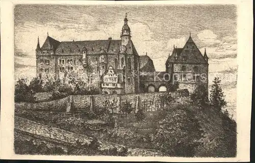 Marburg Lahn Schloss Kuenstlerkarte Kat. Marburg