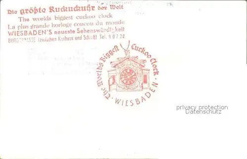 Wiesbaden groesste Kuckuckuhr der Welt Kat. Wiesbaden