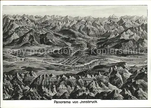 Innsbruck Panoramakarte Kat. Innsbruck