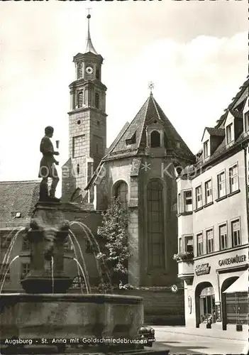 Augsburg St. Anna mit Goldschmiedebrunnen Kat. Augsburg