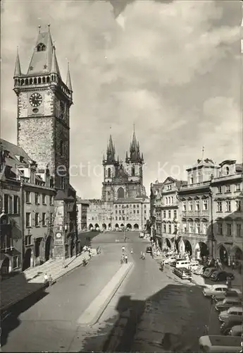 Prag Prahy Prague Rathaus und Teinkirche Kat. Praha