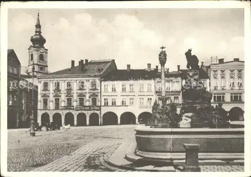 Trautenau Tschechien Marktplatz mit Ruebezahlbrunnen Kat. Trutnov